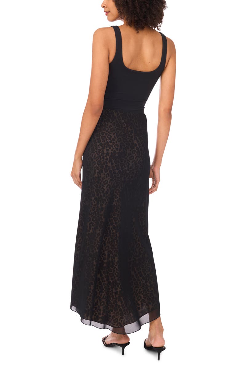 Parker Leopard Mesh Maxi Skirt, Alternate, color, Black/ Natural Sand