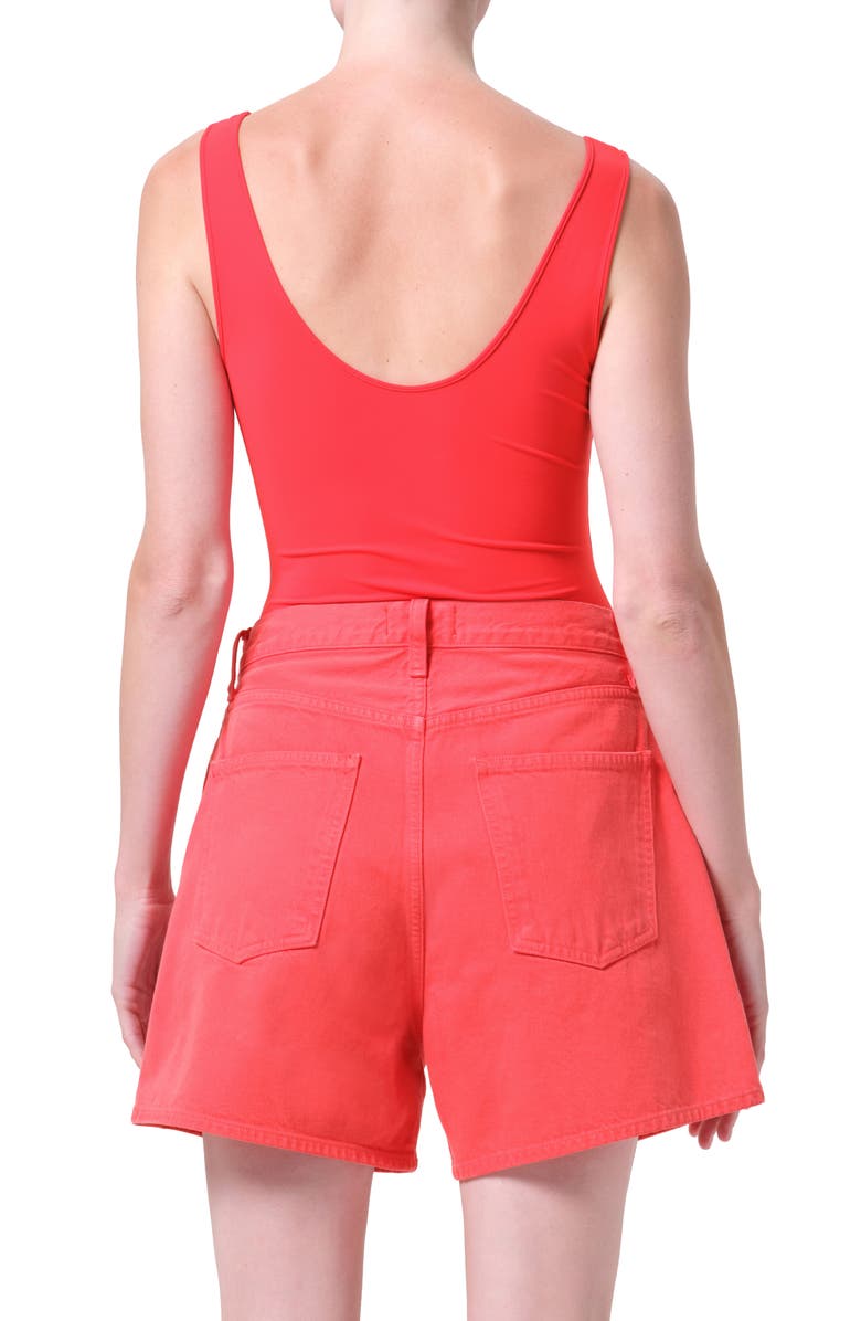 AGOLDE Tora Bodysuit, Alternate, color, Vermilion