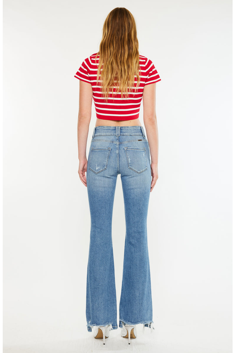 Giselle High Rise Flare Jeans, Alternate, color, Medium Wash