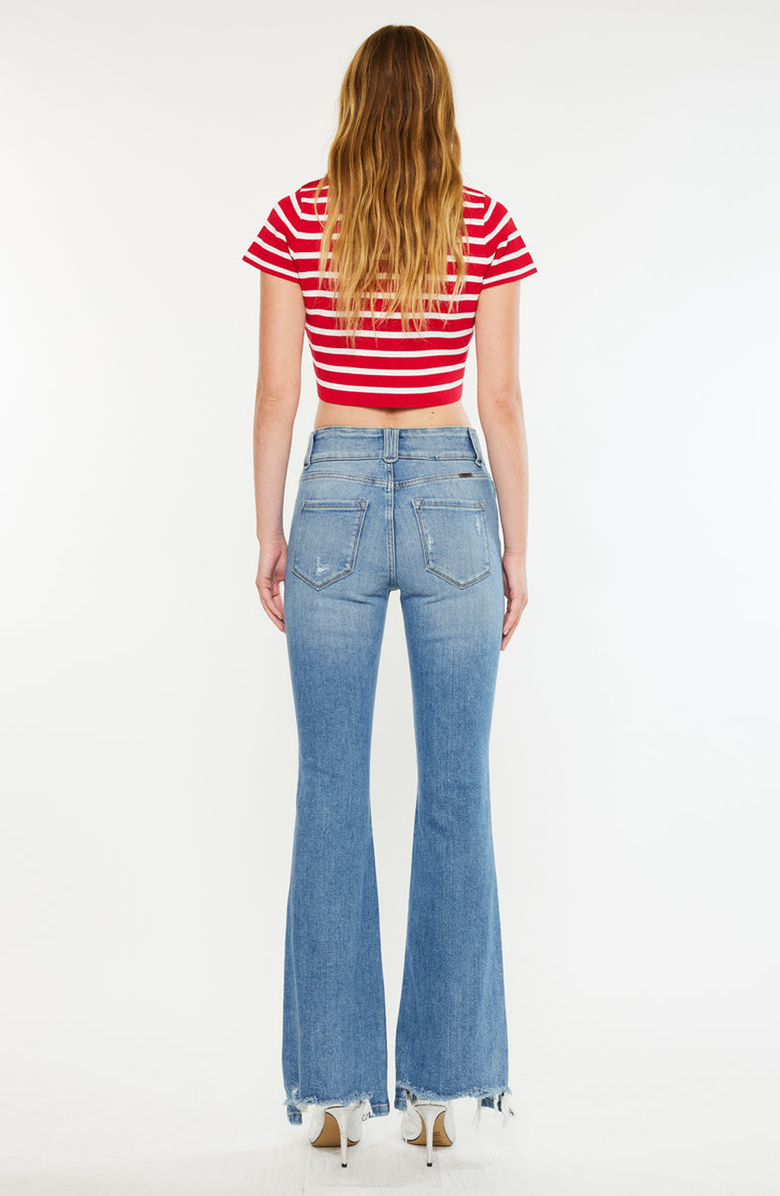 KanCan Giselle High Rise Flare Jeans, Alternate, color, Medium Wash