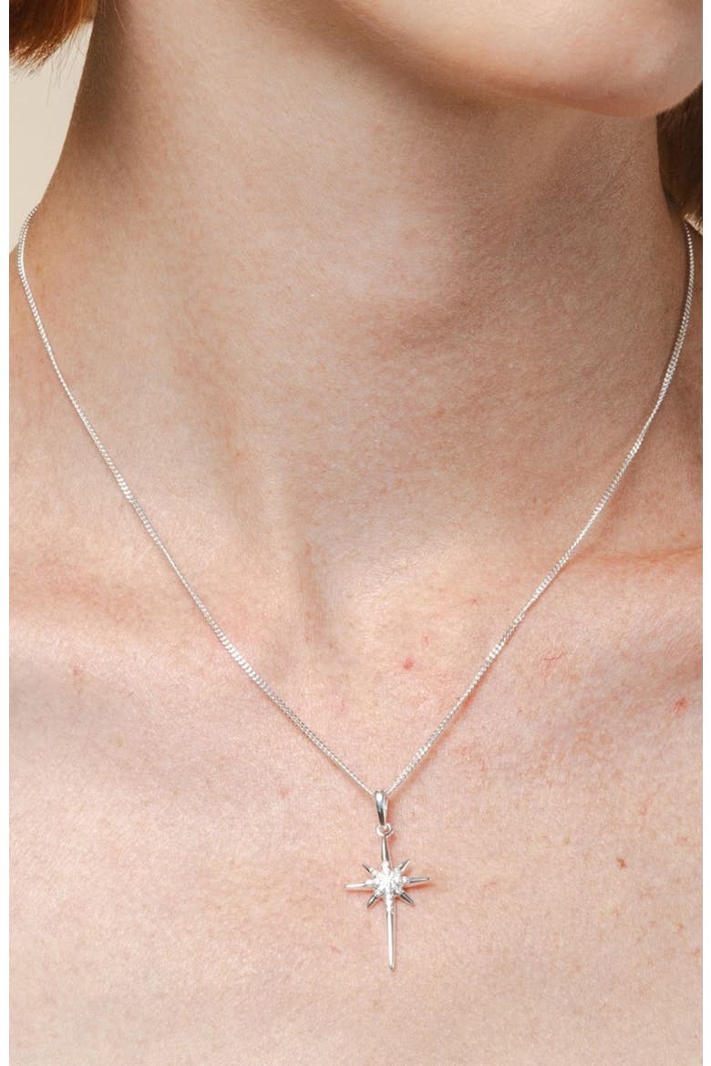 Adoring Star Necklace, Alternate, color,   Sterling Silver