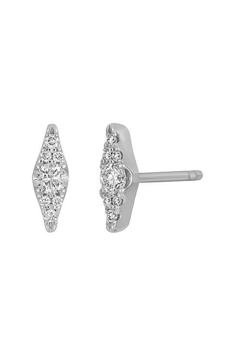 Getty 18K White Gold Diamond Marquise Stud Earrings