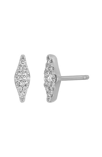 Bony Levy Getty 18k White Gold Diamond Marquise Stud Earrings In Brown