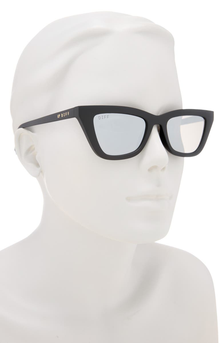 DIFF Noelle 50mm Cat Eye Sunglasses, Alternate, color, Matte Black