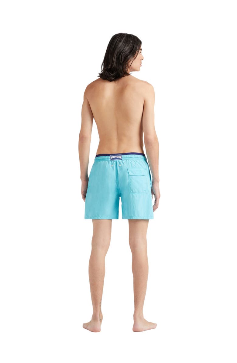 Vilebrequin Men's Solid Bicolor Length Swim Trunks, Alternate, color, Bora Bora
