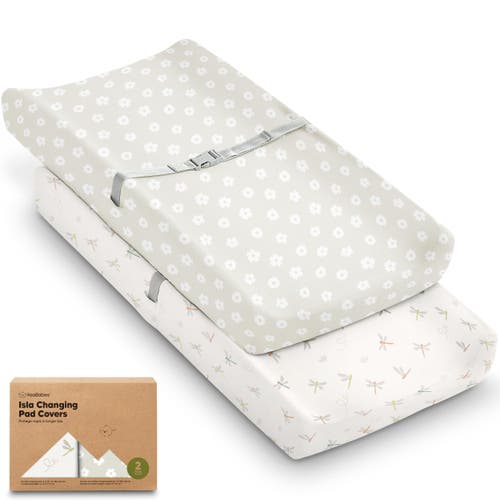 Keababies 2-pack Isla Changing Pad Covers In Meadow