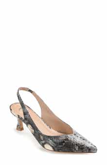 Journee Collection Mikoa Snake Embossed Slingback Pump