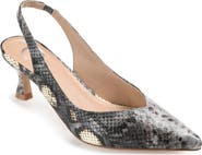 Journee Collection Mikoa Snake Embossed Slingback Pump