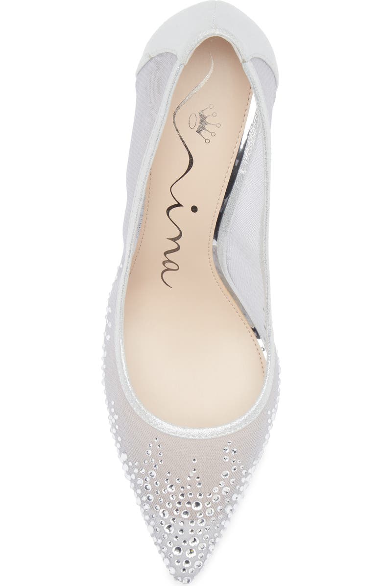 Nina Nalia Pointed Toe Pump, Alternate, color, Silver