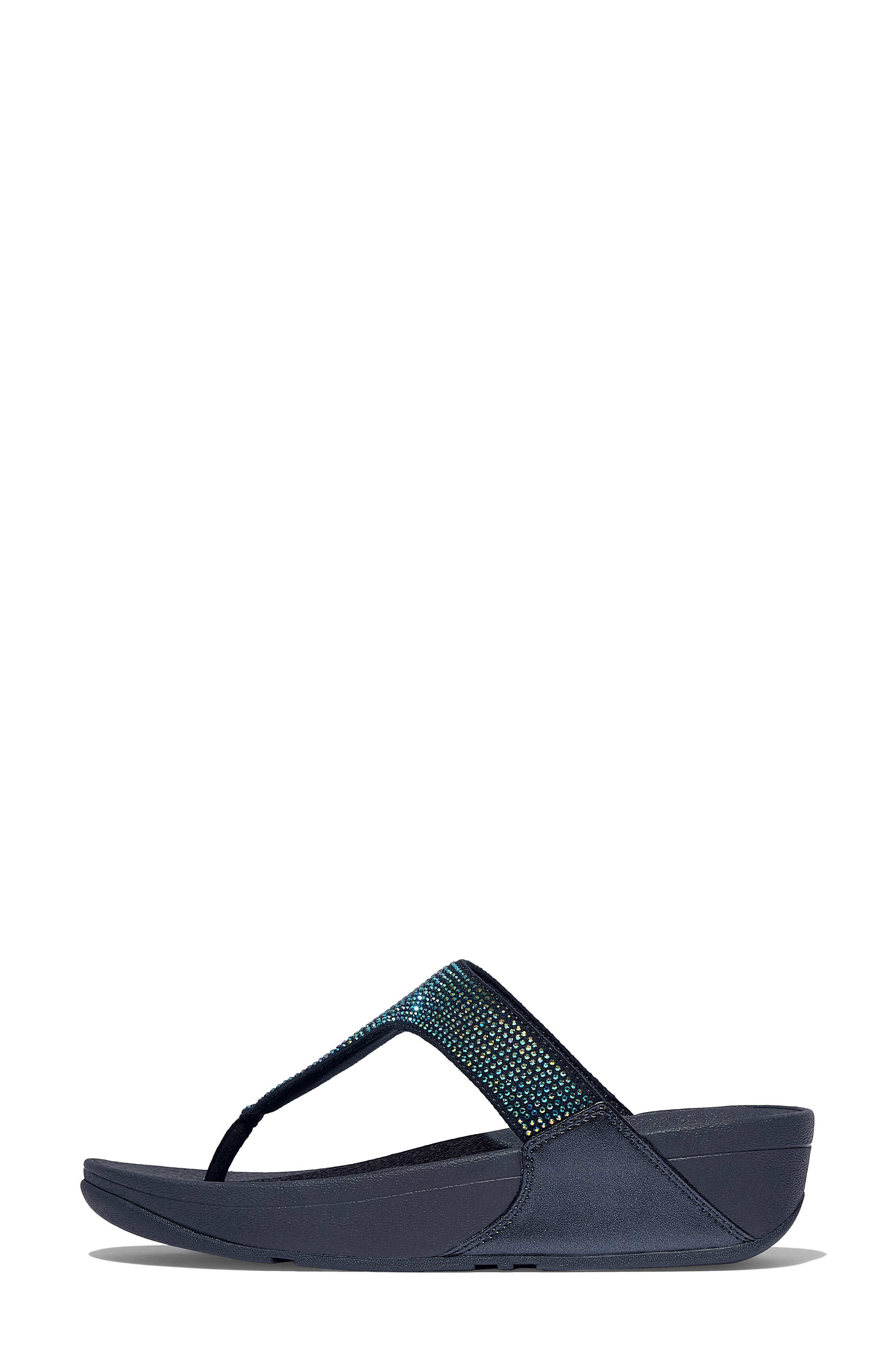 Lulu Embellished Flip Flop, Alternate, color, IRIDESCENT NAVY
