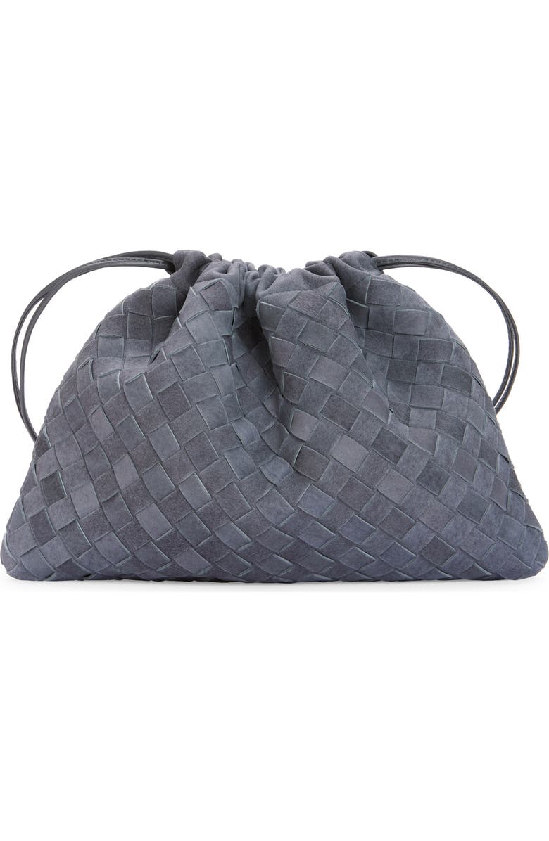 Bottega Veneta Large Dustbag Intrecciato Suede Shoulder Bag, Main, color, 4545 Cloudy Ind-Mb
