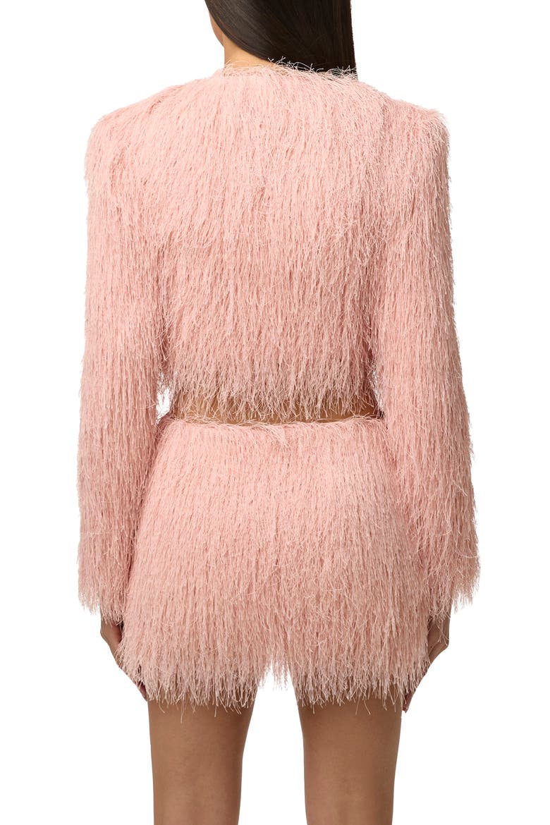 Fringe Crop Jacket, Alternate, color, PEACH