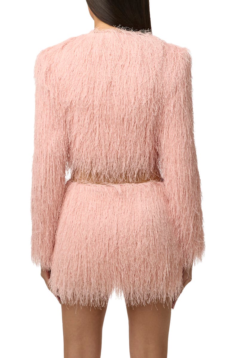 Naked Wardrobe Fringe Crop Jacket, Alternate, color, Peach