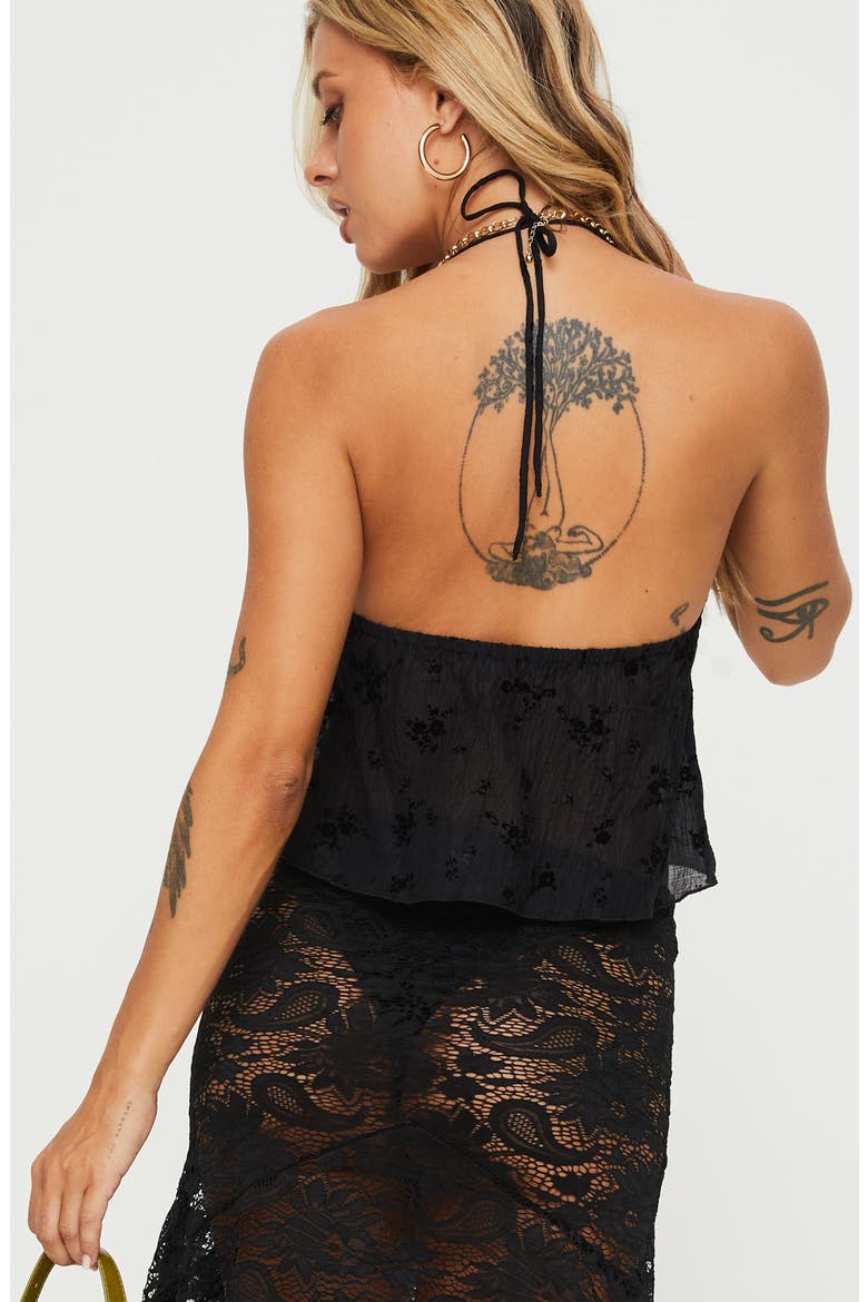 Keyton Halter Top, Alternate, color, BLACK