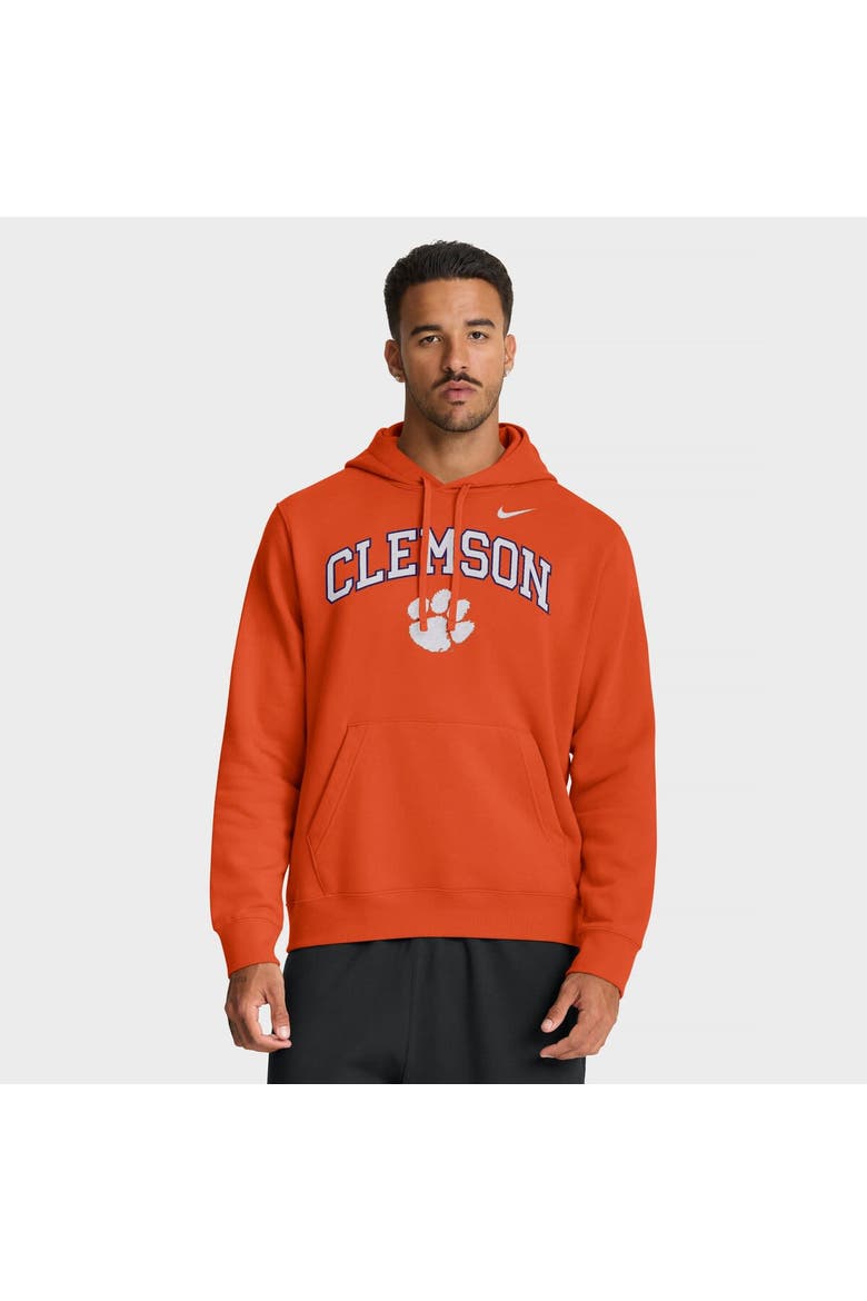 Men's Nike Orange Clemson Tigers Club Fleece Arch Pullover Hoodie, Main, color, Orange