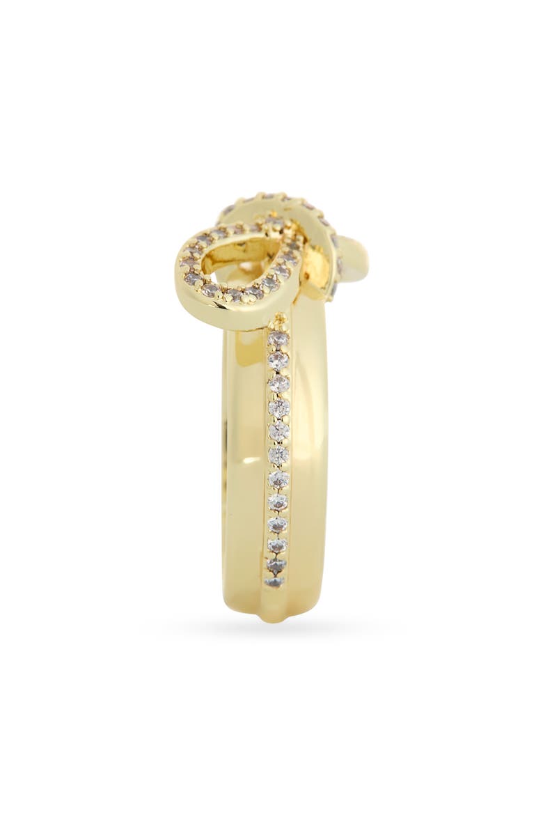 Pavé Bow Ring, Alternate, color, CLEAR / GOLD
