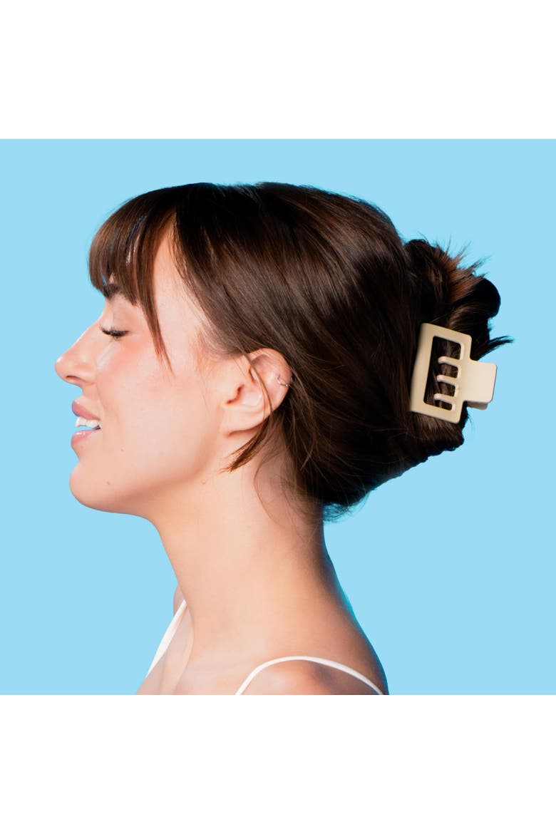 Square Double Teeth Claw Clip, Alternate, color, Beige
