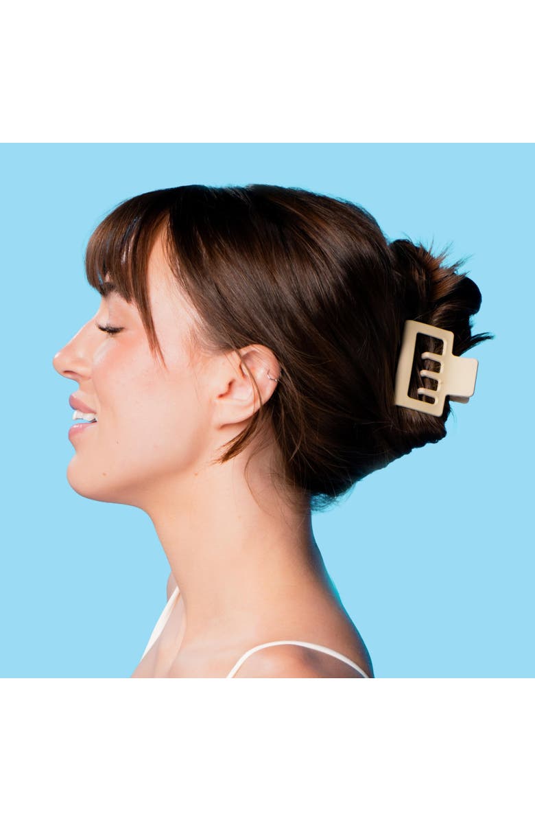 Gimme Beauty Square Double Teeth Claw Clip, Alternate, color, Beige