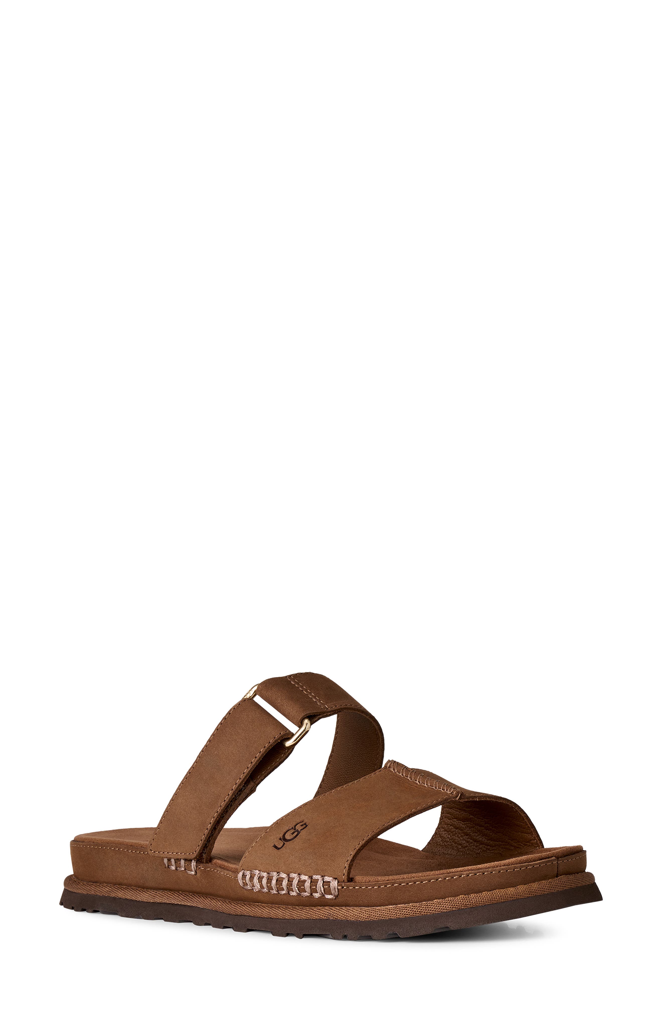 UGG<sup>®</sup> GoldenGaze Slide Sandal, Main, color, Dark Chestnut