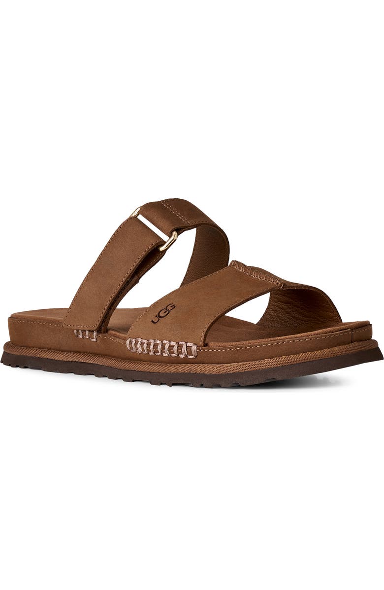 UGG<sup>®</sup> GoldenGaze Slide Sandal, Main, color, Dark Chestnut
