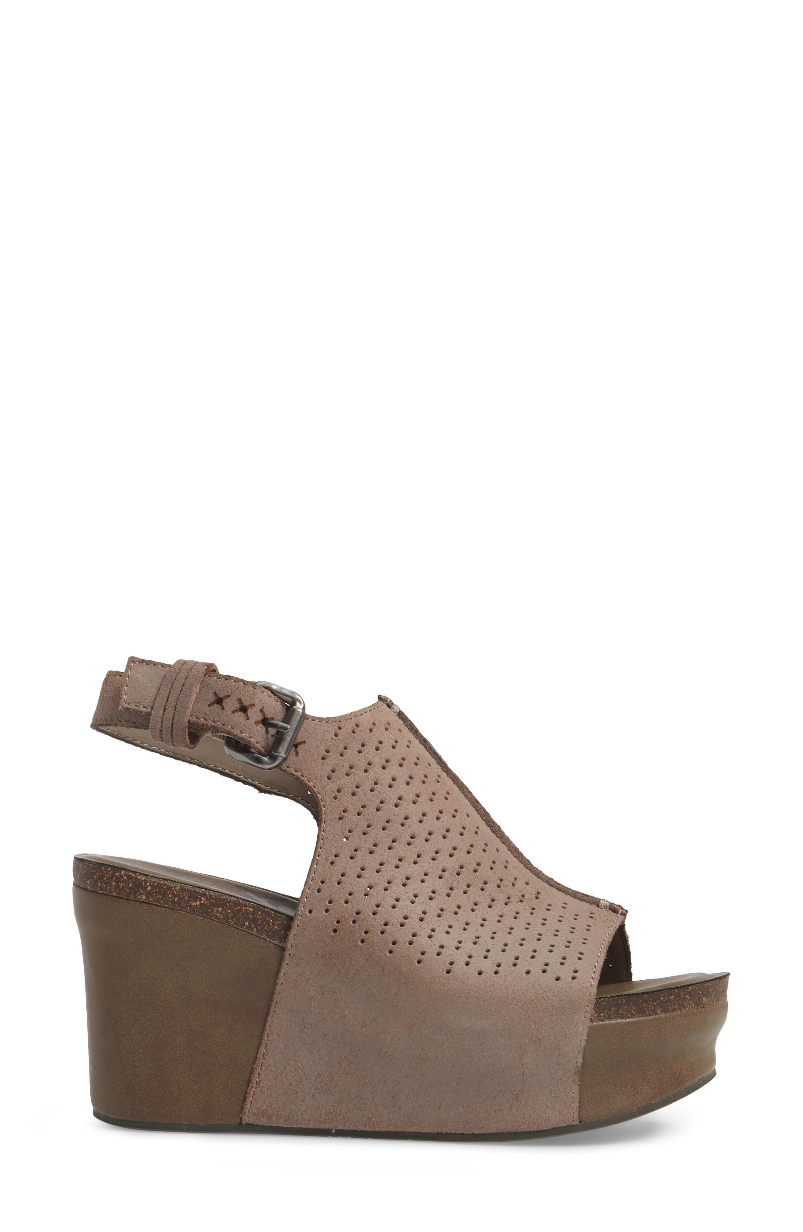Jaunt Platform Wedge Sandal, Alternate, color, GREY POWDER SUEDE