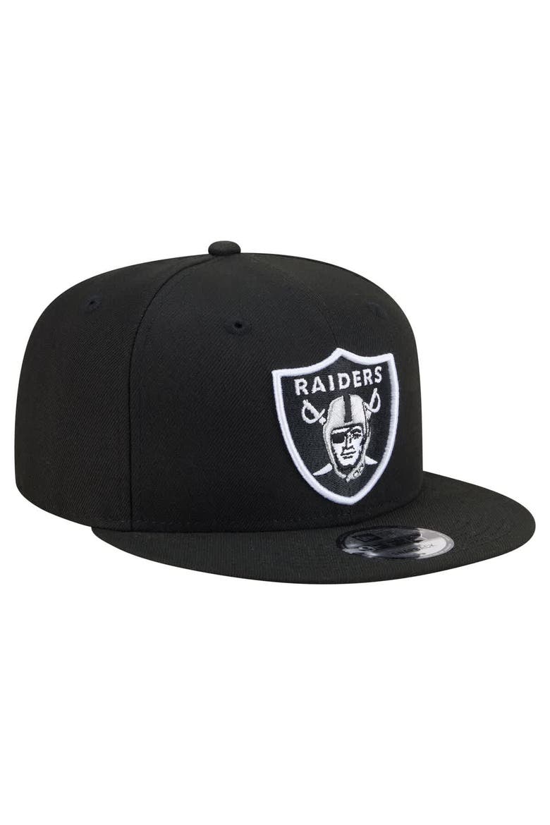 Men's New Era  Black Las Vegas Raiders 9FIFTY Snapback Hat, Alternate, color, Black