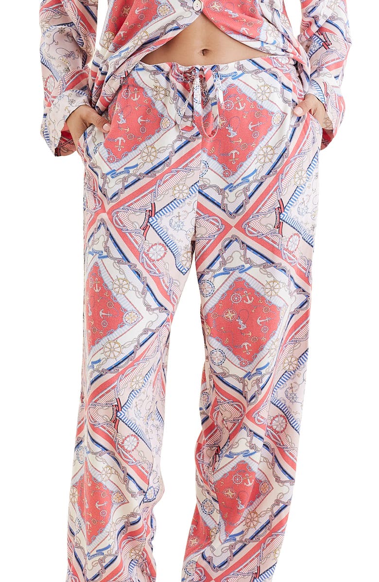 Papinelle Marine Cosy Print Pajamas, Alternate, color, 
