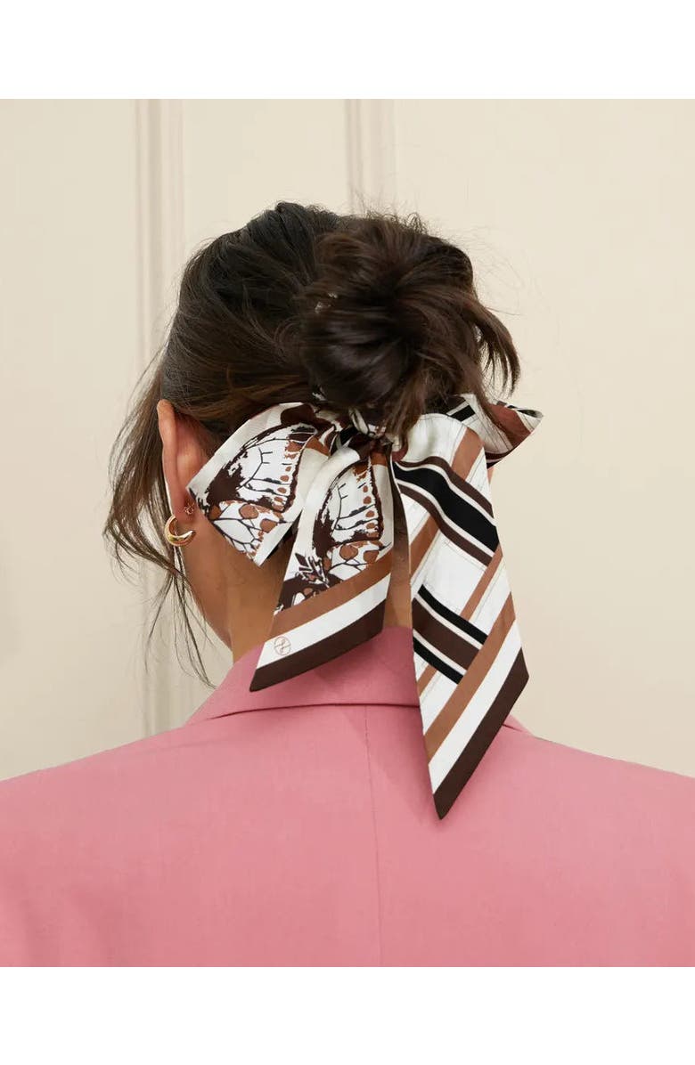 Lost Pattern x Leatherology Silk Twill Skinny Scarf, Alternate, color, Neutral