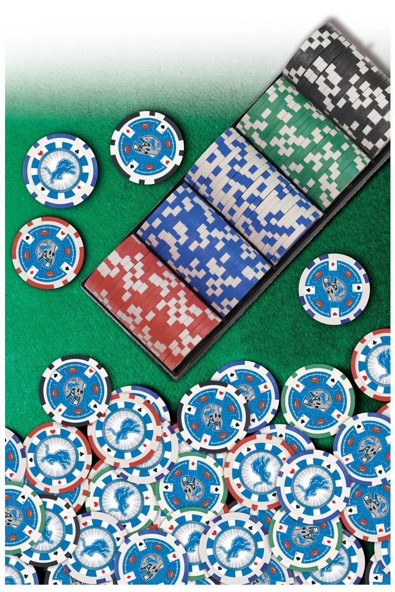 Detroit Lions 100 Piece Poker Chips, Alternate, color, Multicolor