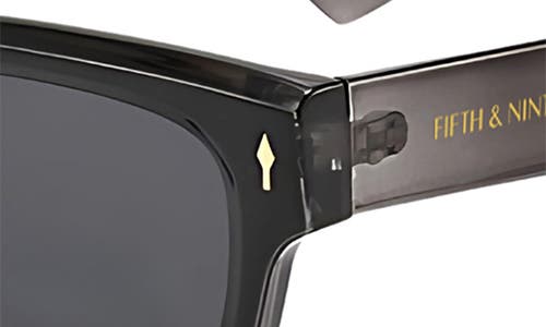 Fifth & Ninth Cole 50mm Polarized Rectangular Sunglasses In Gray/black