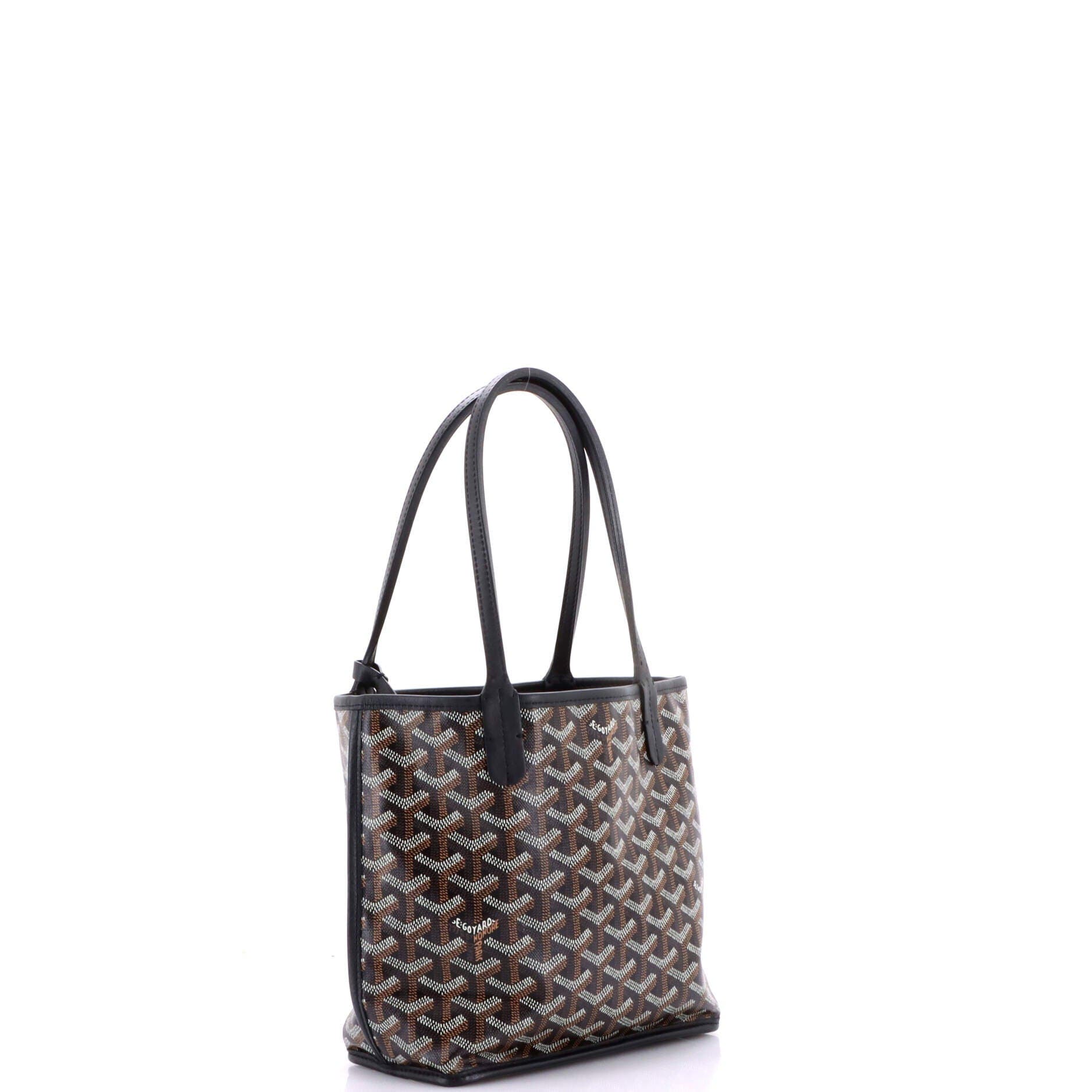 Pre-Owned Goyard Anjou Reversible Tote Coated Canvas Mini, Alternate, color, Black