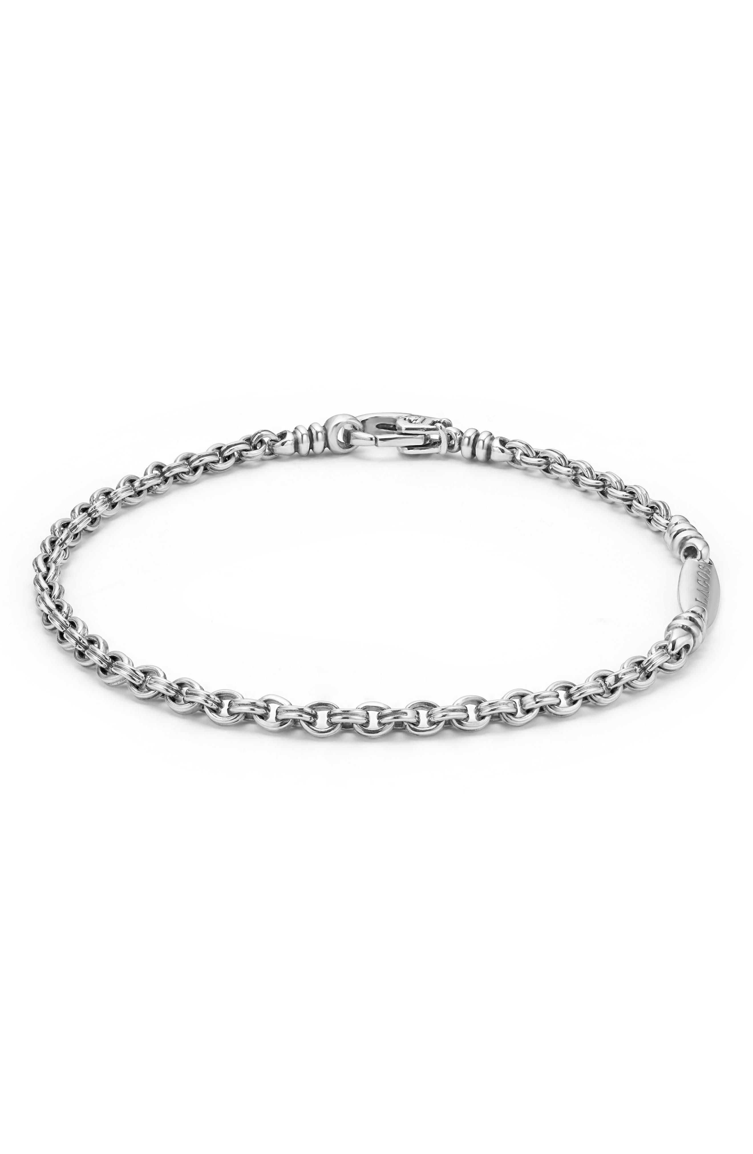 Men's Large Box Chain Link Bracelet, 5mm