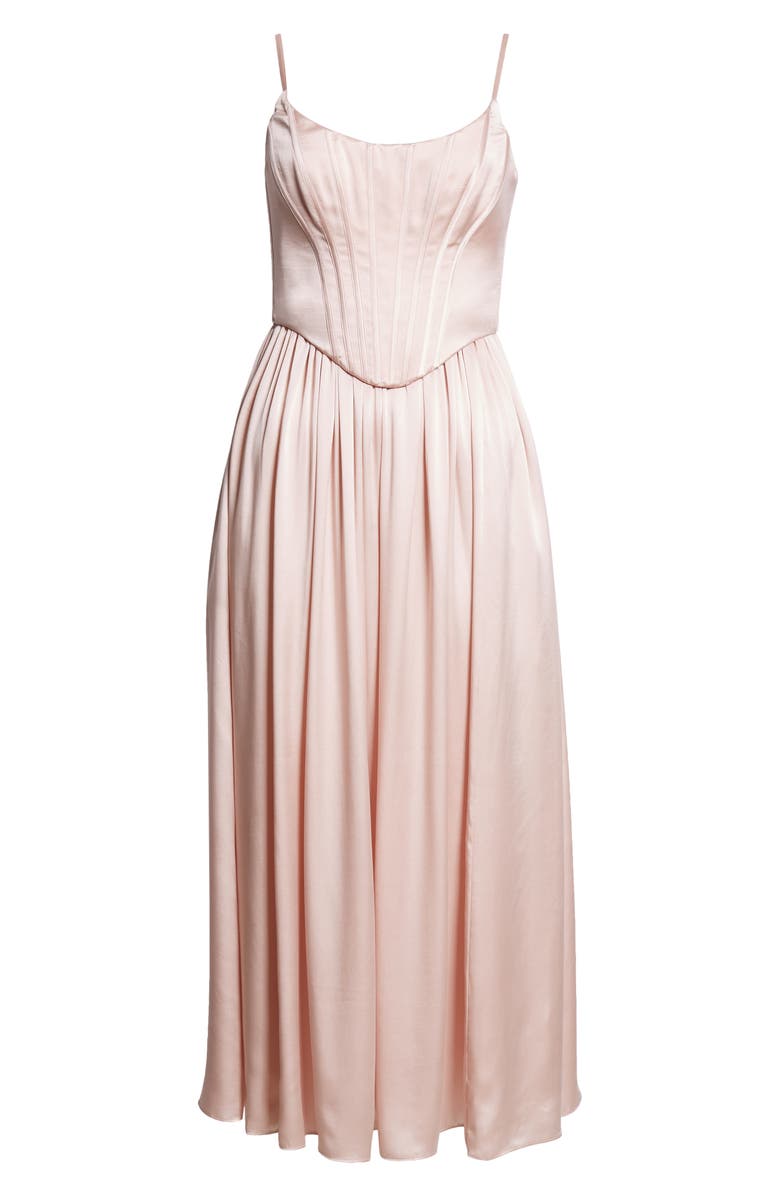 Zimmermann Silk Corset Midi Dress, Alternate, color, Petal