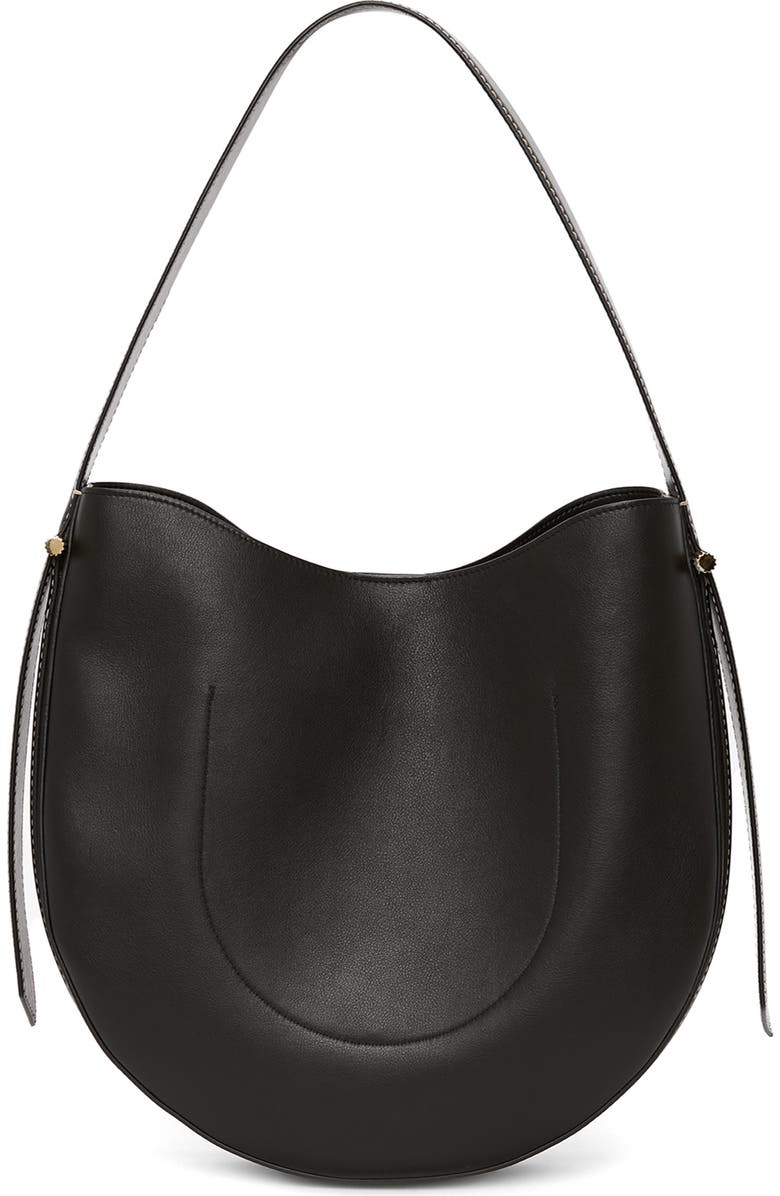 Victoria Beckham Dia Leather Hobo Bag, Alternate, color, Black