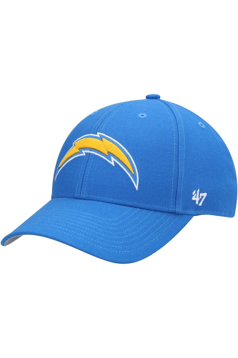 Men's '47 Powder Blue Los Angeles Chargers Logo MVP Adjustable Hat, Main, color, Powder Blue