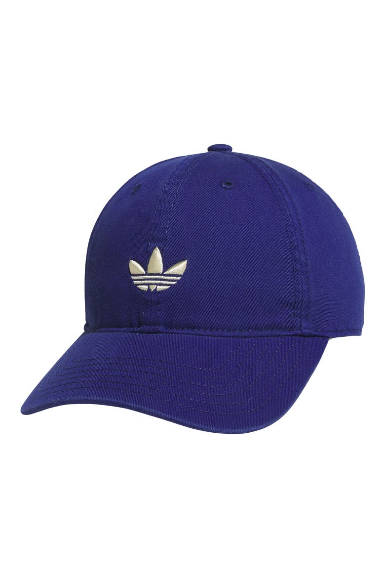 Relaxed Trefoil Cotton Baseball Cap, Main, color, VICTORY BLUE/ VANILLA YELLOW