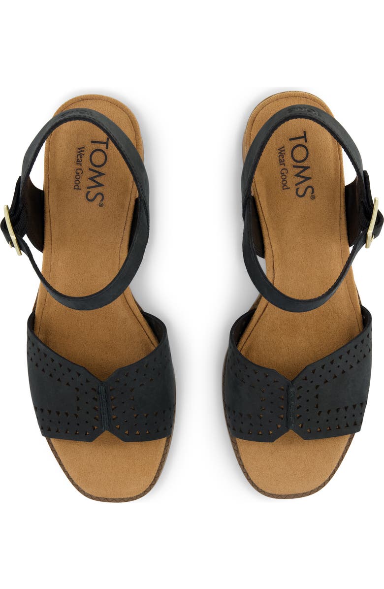 TOMS Eloise Heeled Open Toe Sandal, Alternate, color, Black