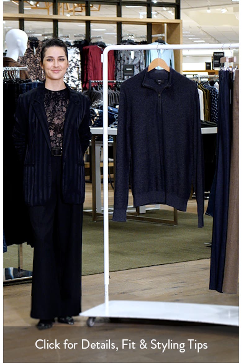 Geometric Jacquard Wool & Cashmere Quarter Zip Pullover video