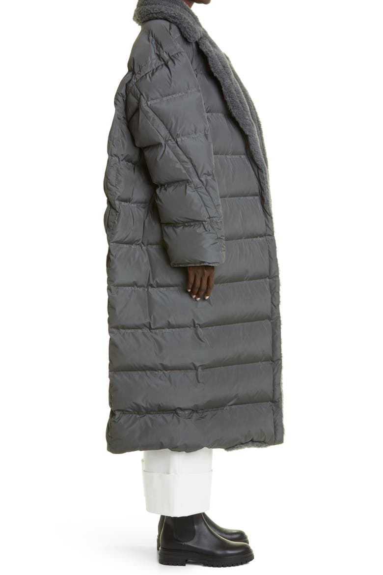 Frisia Logo Jacquard Puffer Coat, Alternate, color, DARK GREY