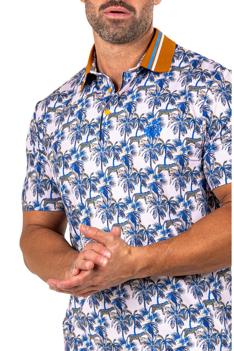 Martyr0026 Print Golf Polo, Alternate, color, WHITE