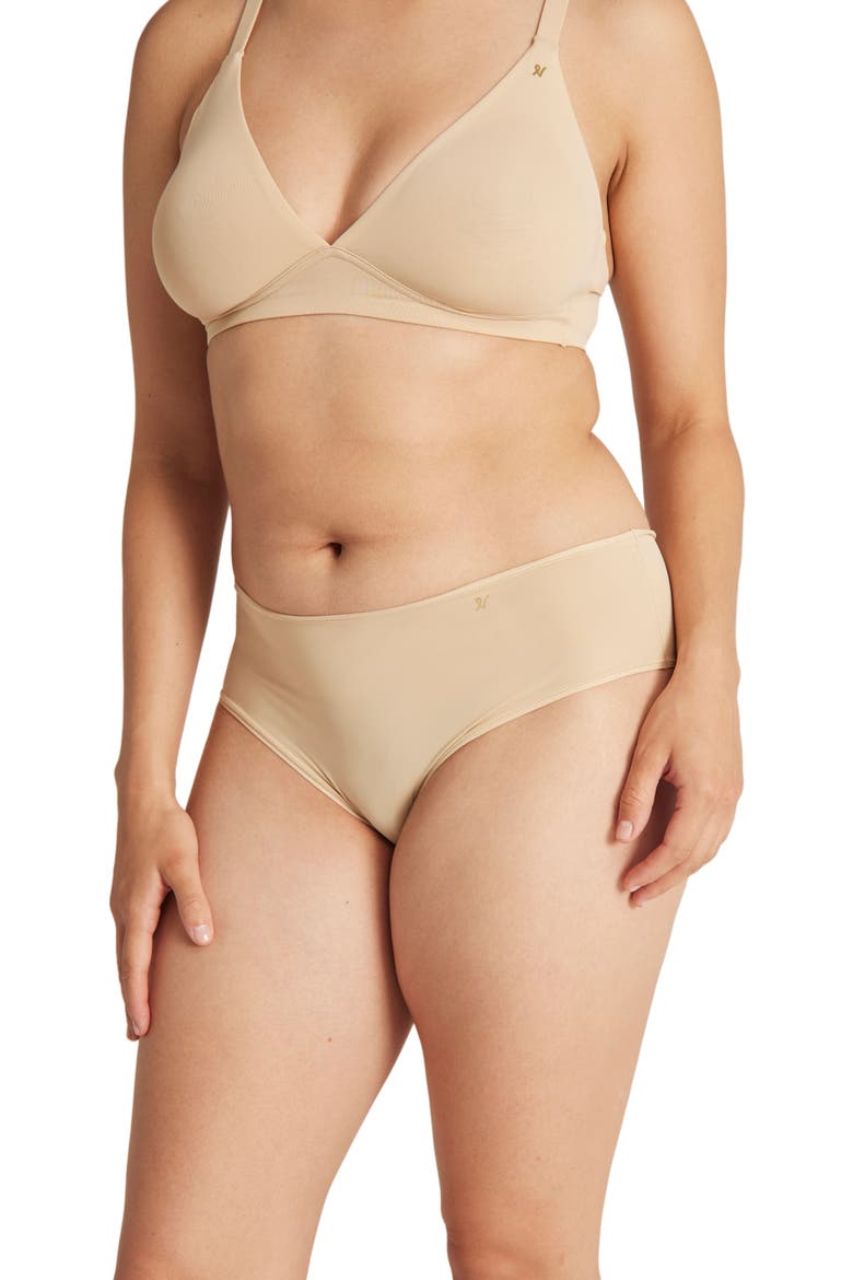The Stretch Mid Rise Bikini Brief, Alternate, color, BARE01