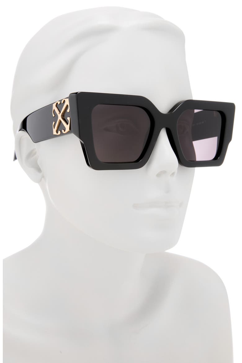 Catalina 55mm Square Sunglasses, Alternate, color, BLACK DARK GREY