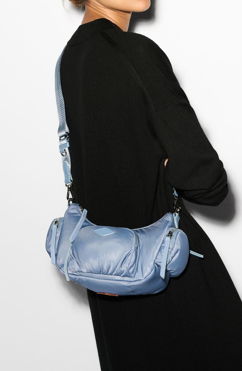 MZ Wallace Small Chelsea Denim Shoulder Bag, Alternate, color, Stone Blue