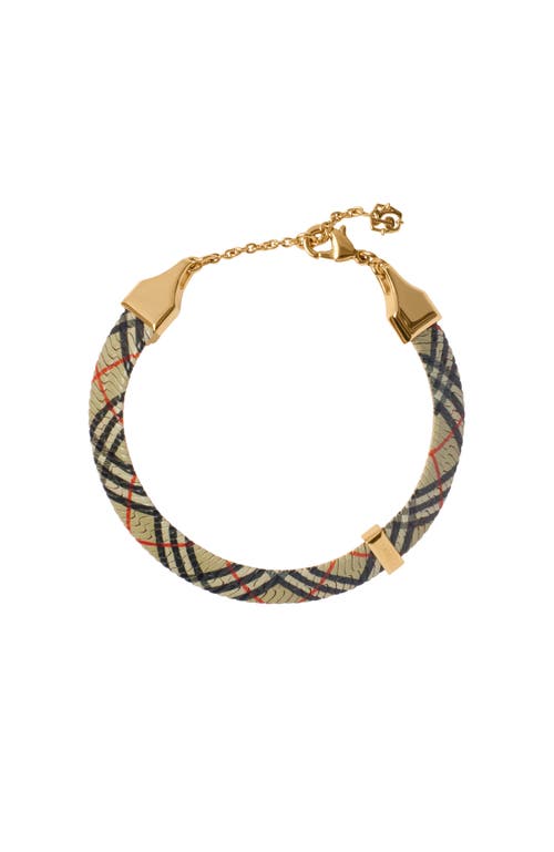 Burberry Check Print Bracelet In Gold/sand