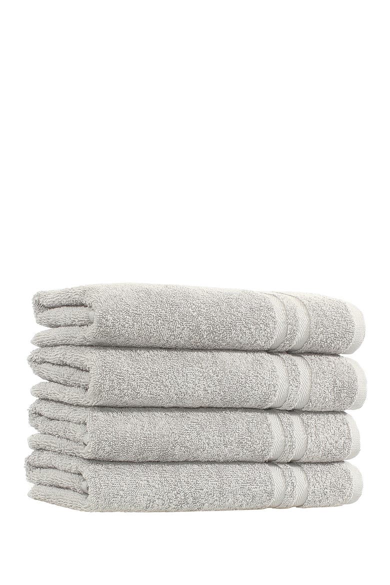 Denzi Hand Towels - Set of 4 - Grey, Alternate, color, GREY