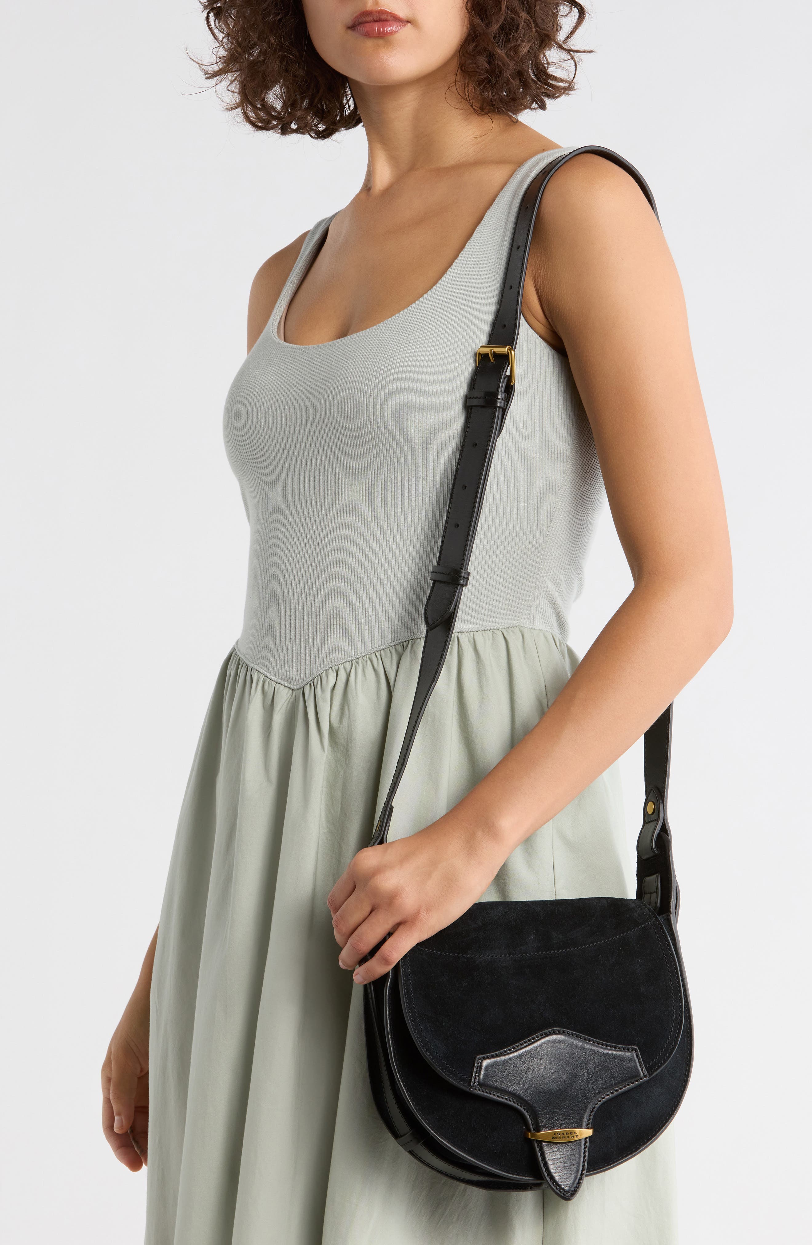 Isabel Marant Botsy Suede Crossbody Bag, Alternate, color, 