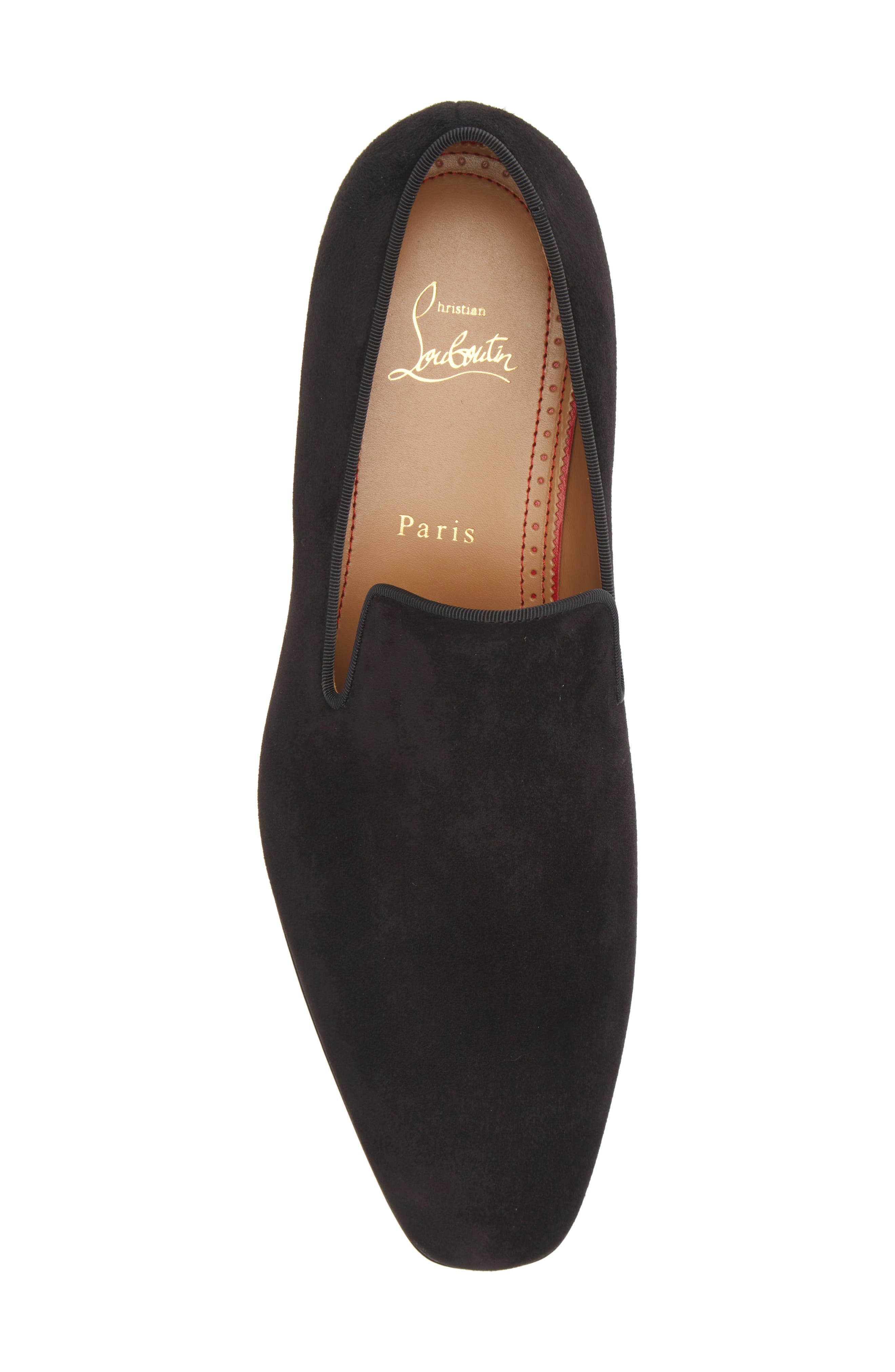 Christian Louboutin Dandelion Venetian Loafer, Alternate, color, Black Suede