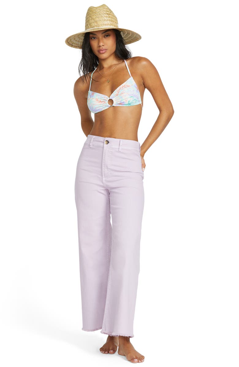 Billabong Free Fall Stretch Crop Wide Leg Pants, Alternate, color, Amethyst Smoke