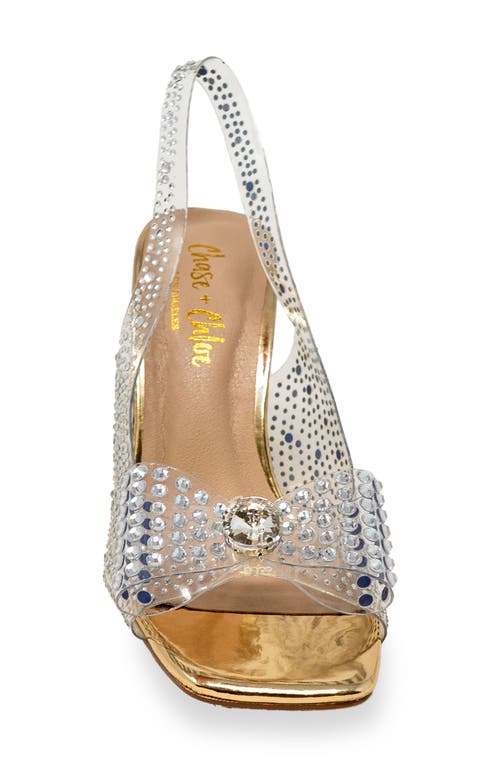 Chase & Chloe Chase And Chloe Gypsy Crystal Embellished Slingback Sandal In Gold