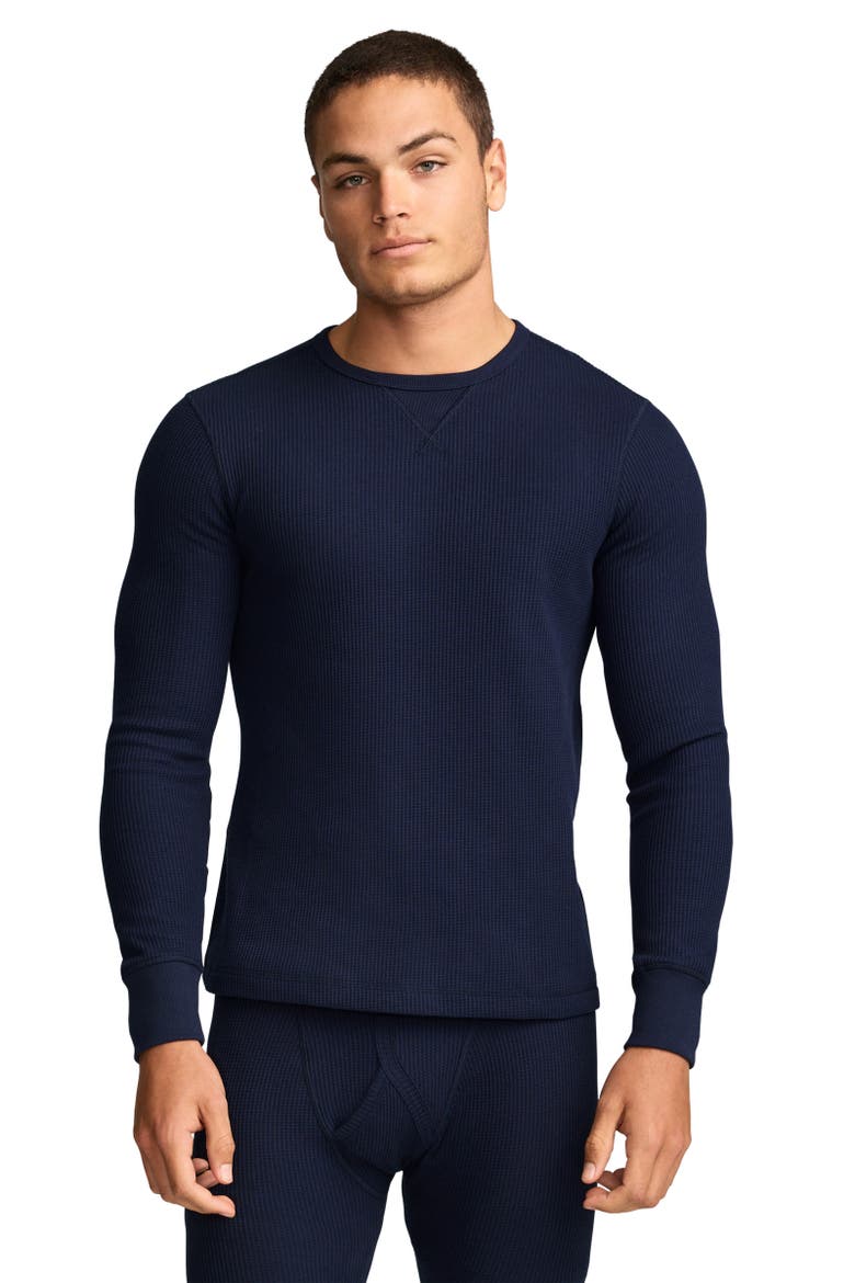 Men's Long Sleeve Waffle Crew, Main, color, Jockey Blue